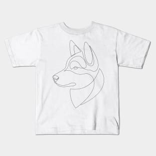 Husky - one line dog Kids T-Shirt